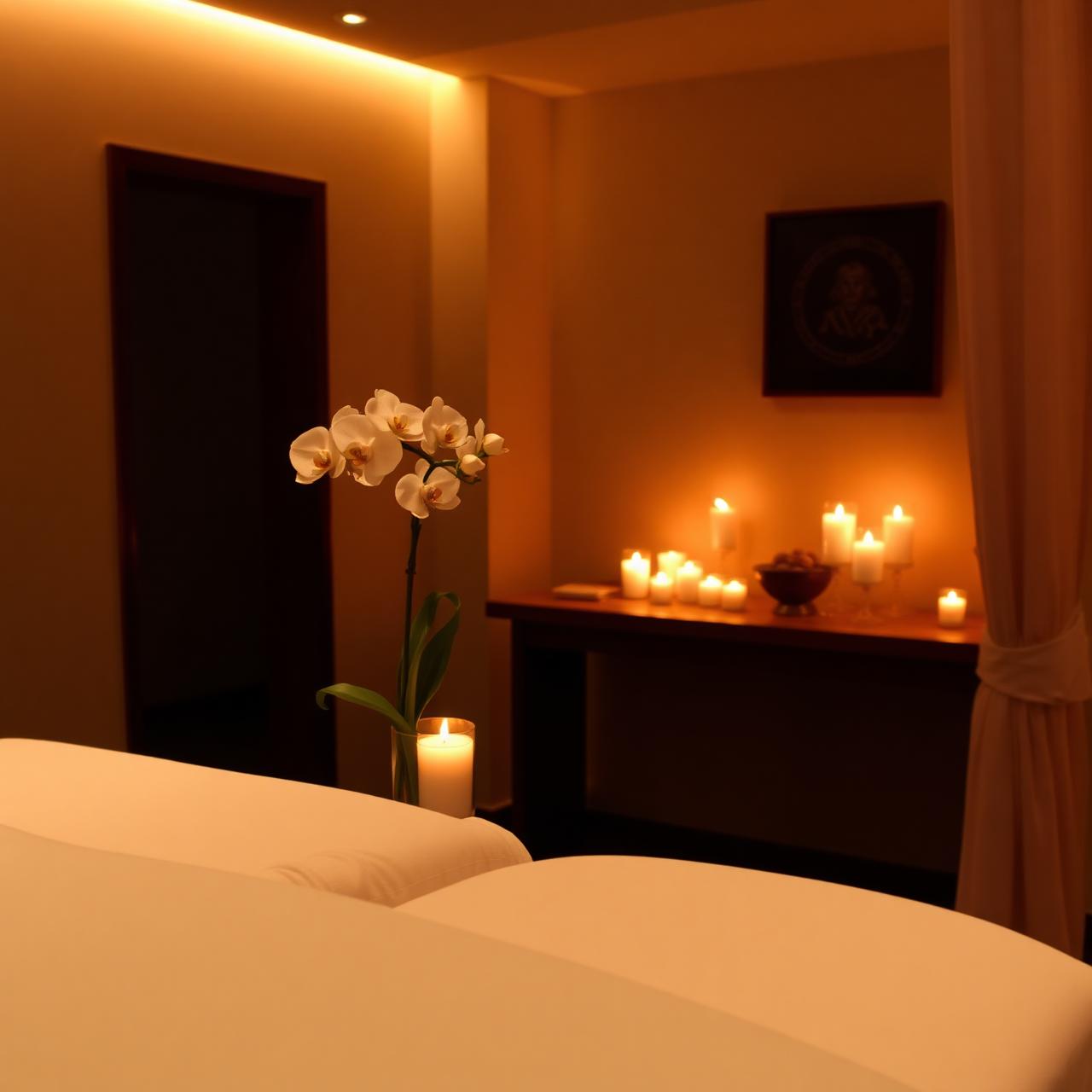 Natural Touch massage room by candlelight